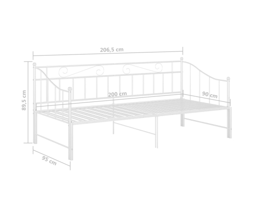 Sofá cama extraíble sin colchón metal blanco 90x200cm