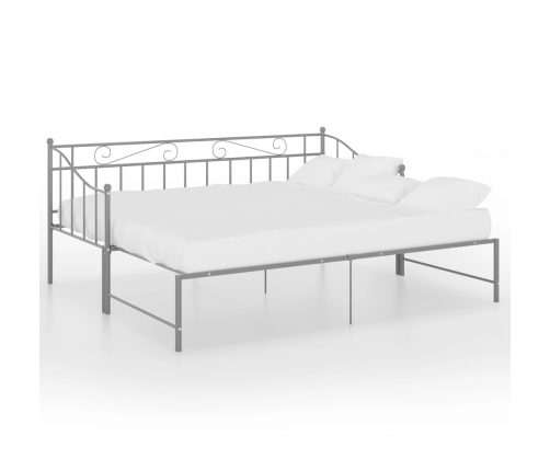 Estructura sofá cama extraíble sin colchón metal gris 90x200 cm