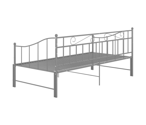 Estructura sofá cama extraíble sin colchón metal gris 90x200 cm