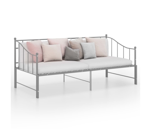 Estructura sofá cama extraíble sin colchón metal gris 90x200 cm