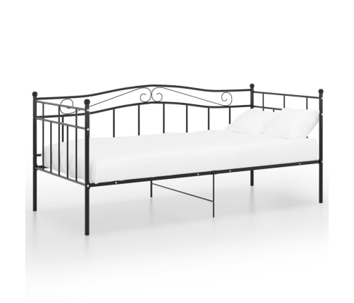 Estructura de sofá cama sin colchón metal negro 90x200 cm