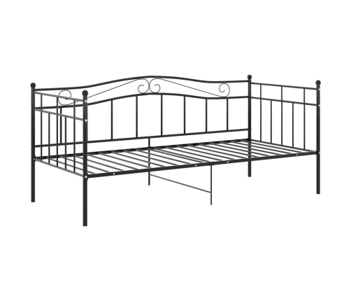 Estructura de sofá cama sin colchón metal negro 90x200 cm