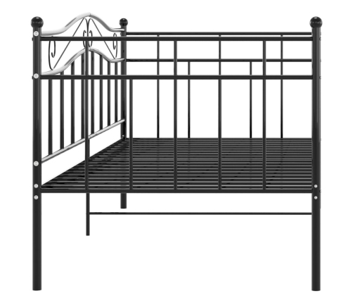 Estructura de sofá cama sin colchón metal negro 90x200 cm