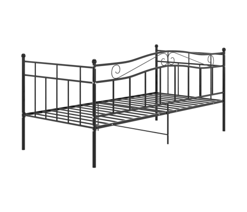 Estructura de sofá cama sin colchón metal negro 90x200 cm