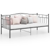 Estructura de sofá cama sin colchón metal negro 90x200 cm