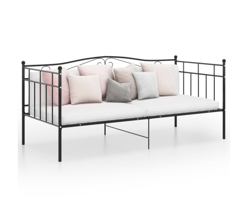 Estructura de sofá cama sin colchón metal negro 90x200 cm