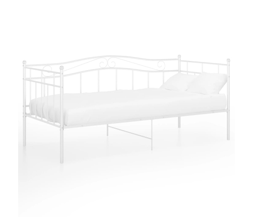 Estructura de sofá cama sin colchón metal blanco 90x200 cm