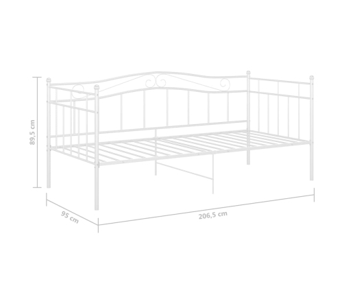 Estructura de sofá cama sin colchón metal blanco 90x200 cm