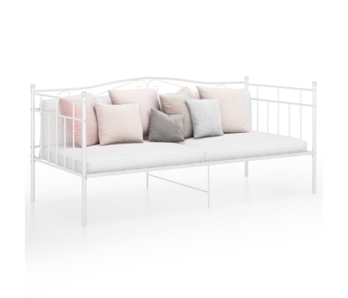 Estructura de sofá cama sin colchón metal blanco 90x200 cm