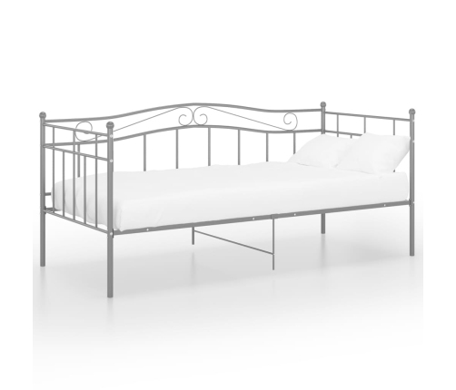 Estructura de sofá cama sin colchón metal gris 90x200 cm