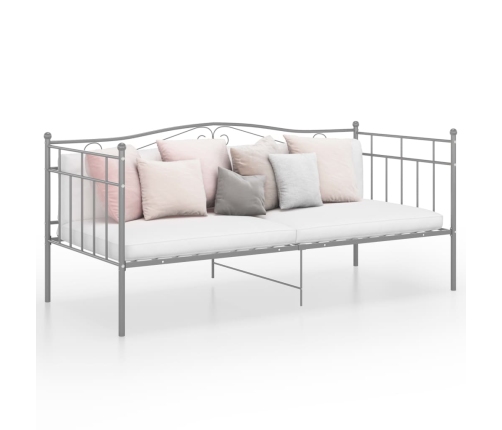 Estructura de sofá cama sin colchón metal gris 90x200 cm