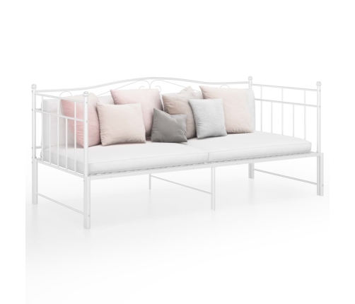 Sofá cama extraíble sin colchón metal blanco 90x200cm