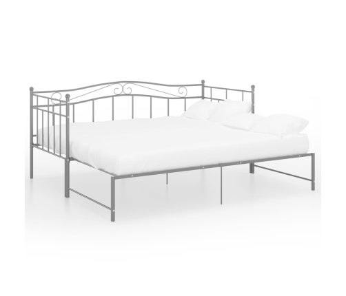 Estructura de sofá cama extraíble de metal gris 90x200 cm