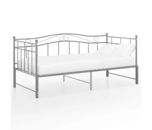 Estructura de sofá cama extraíble de metal gris 90x200 cm