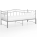 Estructura de sofá cama extraíble de metal gris 90x200 cm