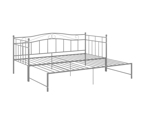 Estructura de sofá cama extraíble de metal gris 90x200 cm