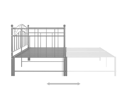 Estructura de sofá cama extraíble de metal gris 90x200 cm