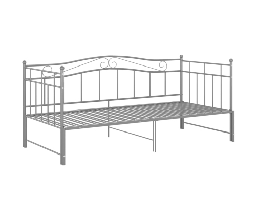 Estructura de sofá cama extraíble de metal gris 90x200 cm