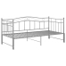 Estructura de sofá cama extraíble de metal gris 90x200 cm