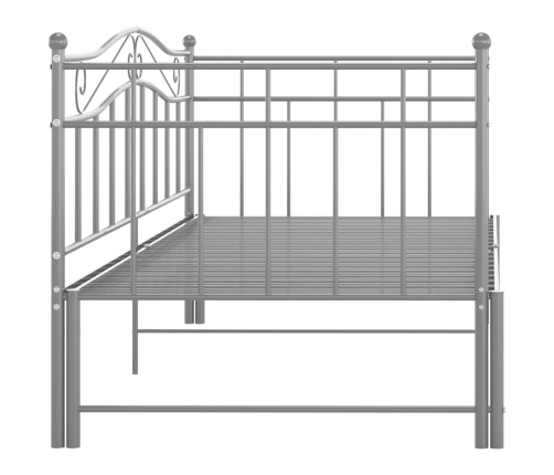 Estructura de sofá cama extraíble de metal gris 90x200 cm