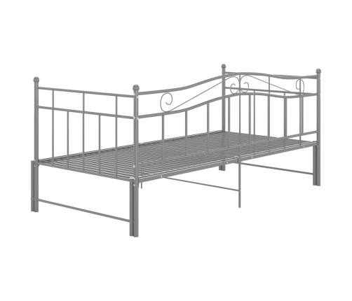 Estructura de sofá cama extraíble de metal gris 90x200 cm