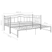 Estructura de sofá cama extraíble de metal gris 90x200 cm