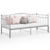 Estructura de sofá cama extraíble de metal gris 90x200 cm