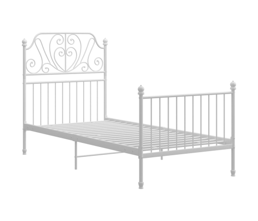 Estructura de cama sin colchón metal blanco 90x200 cm