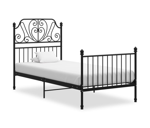 Estructura de cama sin colchón metal negro 100x200 cm