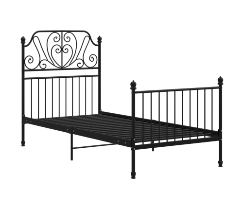 Estructura de cama sin colchón metal negro 100x200 cm