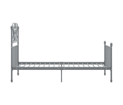 Estructura de cama sin colchón metal gris 100x200 cm