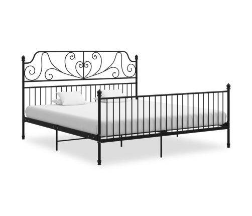 Estructura de cama sin colchón metal negro 200x200 cm