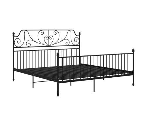 Estructura de cama sin colchón metal negro 200x200 cm