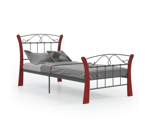 Estructura de cama sin colchón metal negro 90x200 cm