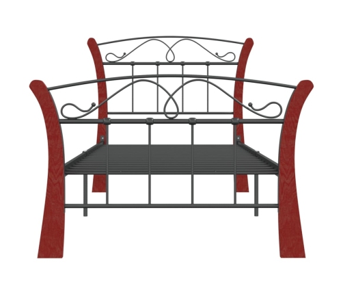 Estructura de cama sin colchón metal negro 90x200 cm