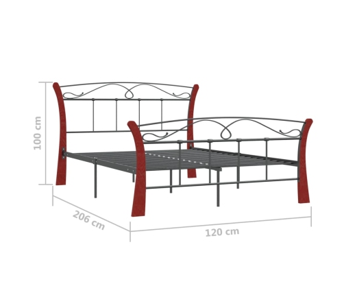 vidaXL Estructura de cama de metal negra 120x200 cm