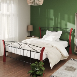 Estructura de cama sin colchón metal negro 120x200 cm