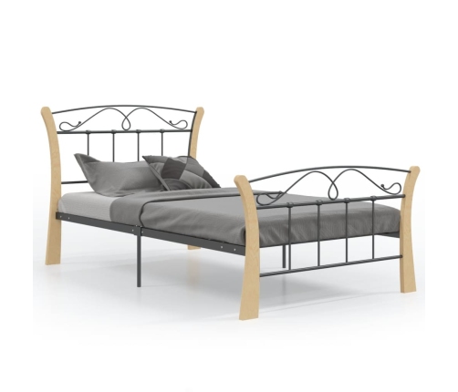 vidaXL Estructura de cama de metal negro 100x200 cm