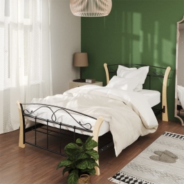 Estructura de cama sin colchón metal negro 100x200 cm