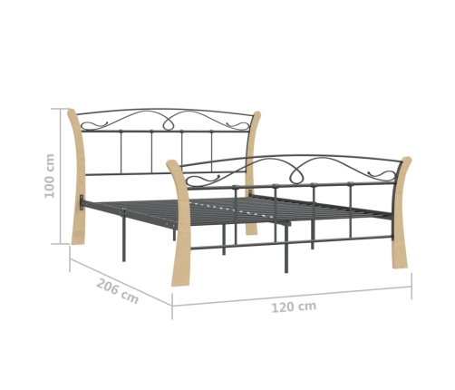 Estructura de cama sin colchón metal negro 120x200 cm