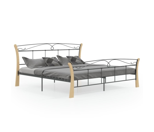 Estructura de cama de metal negra 200x200 cm