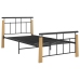 Estructura de cama sin colchón metal madera de roble 100x200 cm