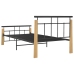 Estructura de cama sin colchón metal madera de roble 100x200 cm