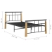 Estructura de cama sin colchón metal madera de roble 100x200 cm