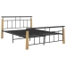 Estructura de cama sin colchón metal madera de roble 140x200 cm