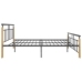 Estructura de cama sin colchón metal madera de roble 140x200 cm