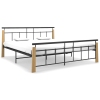 vidaXL Estructura de cama metal y madera maciza de roble 180x200 cm