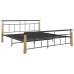 vidaXL Estructura de cama metal y madera maciza de roble 180x200 cm