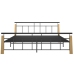 vidaXL Estructura de cama metal y madera maciza de roble 180x200 cm