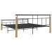 vidaXL Estructura de cama metal y madera maciza de roble 180x200 cm